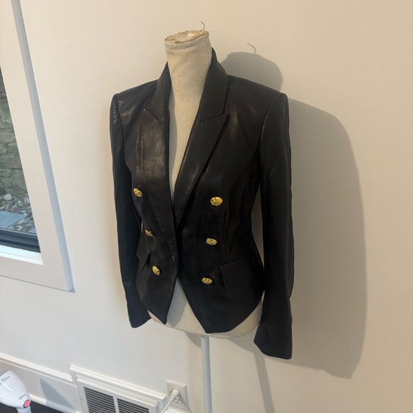Veronica Beard Black Leather Blazer - Picture 9 of 14